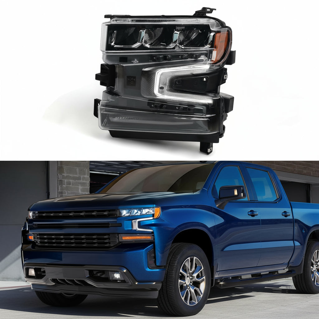 Full LED Headlight Assembly for Chevy Silverado 1500 2019 2020 2021 2022 Pickup Truck LT/LT Trail Boss/LTZ 1500 Head Light Lamp Right Passenger Side GM2503497 84621851(Not for Halogen Model)