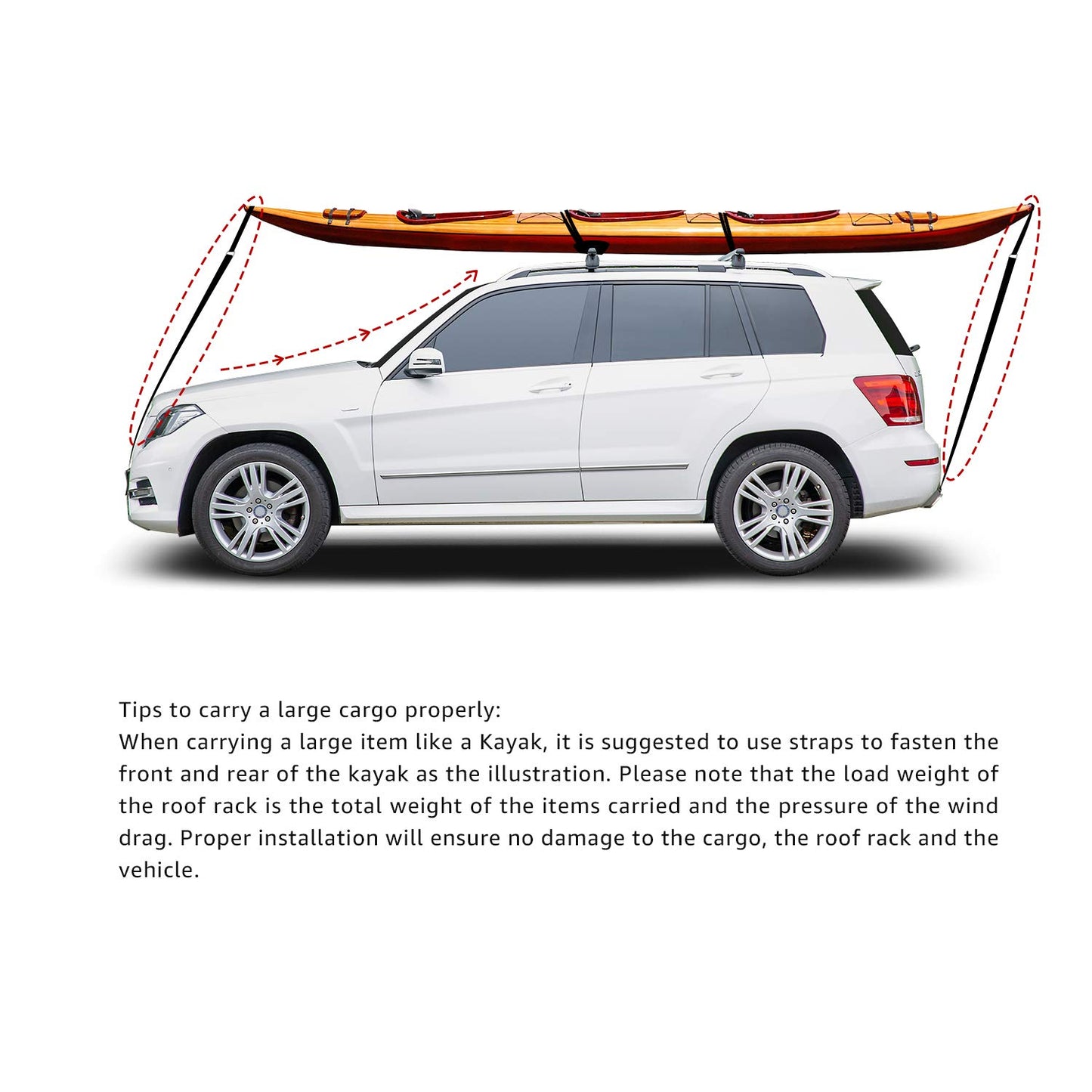 52" Cross Rail Roof Rack (2-Pack) - Fits Up to 46" Span, Black/Silver