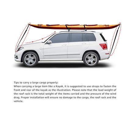 52" Cross Rail Roof Rack (2-Pack) - Fits Up to 46" Span, Black/Silver