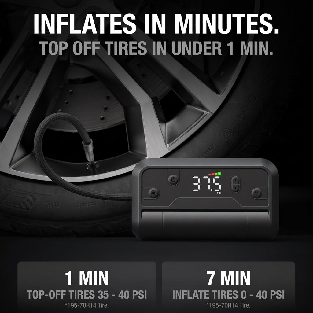 Air AL5 Cordless Tire Inflator - USB-C Rechargeable, 17 LPM, Digital Gauge/Auto-Shutoff for 31" Tires