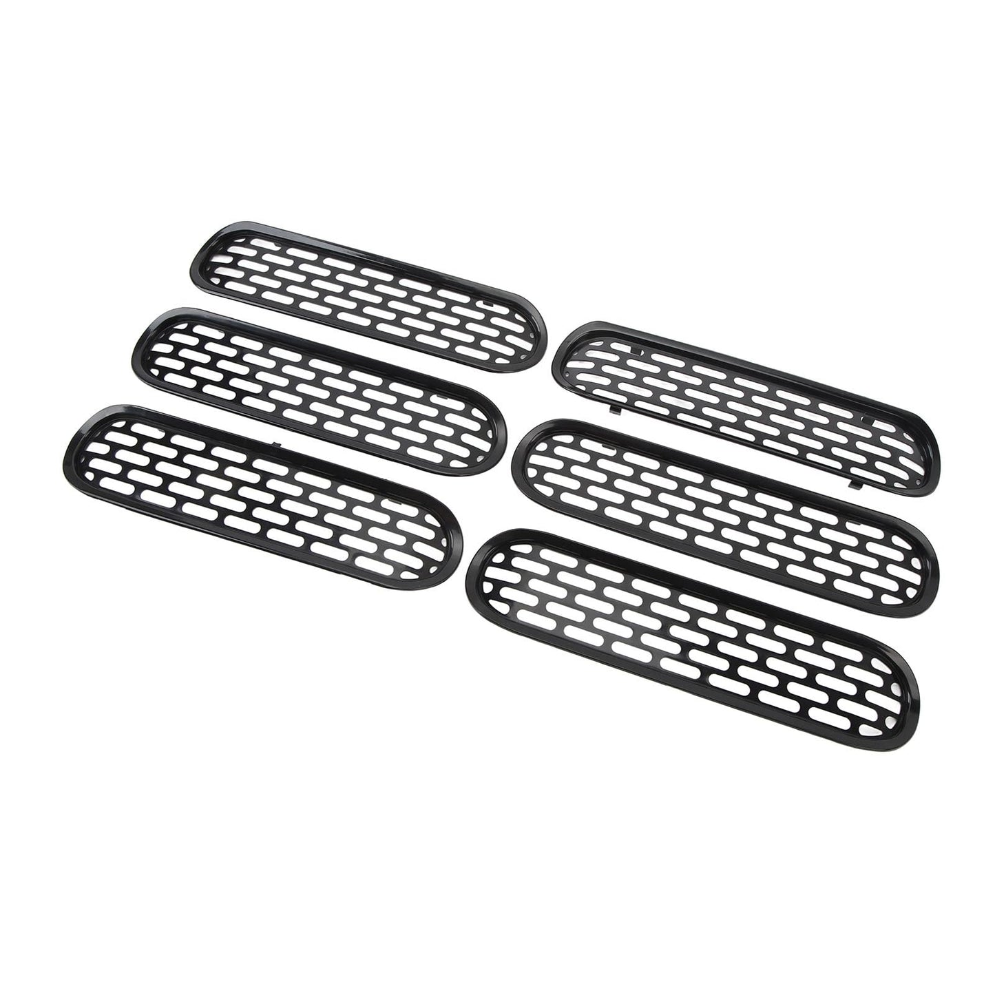 Bronco Front Grille Inserts Trim, Black ABS Mesh Cover