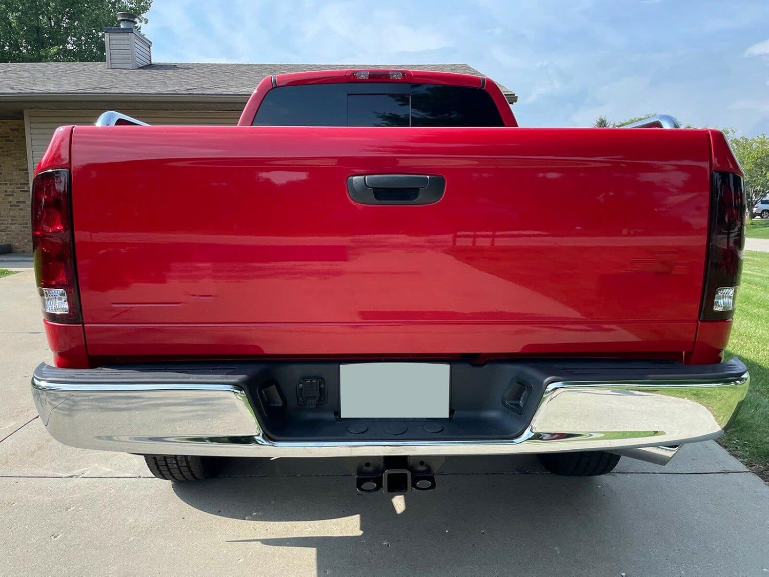 KUAFU Rear Step Bumper Assembly Compatible With 2002-2008 Dodge Ram 1500 2003-2009 Ram 2500 3500 Replace for CH1103111 CH1103108 W/Top Pads & & license Plate lamp Chrome