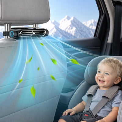 Backseat Car Fan, USB Headrest Cooling for Kids