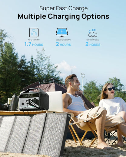 Portable Power Station 300W (600W Surge), 204Wh Solar Generator LiFePO4 Electric with AC&DC Outlets Fast Charging for Outdoors Camping Essentials Backup Bank Emergency, RV, Off-Grid Living