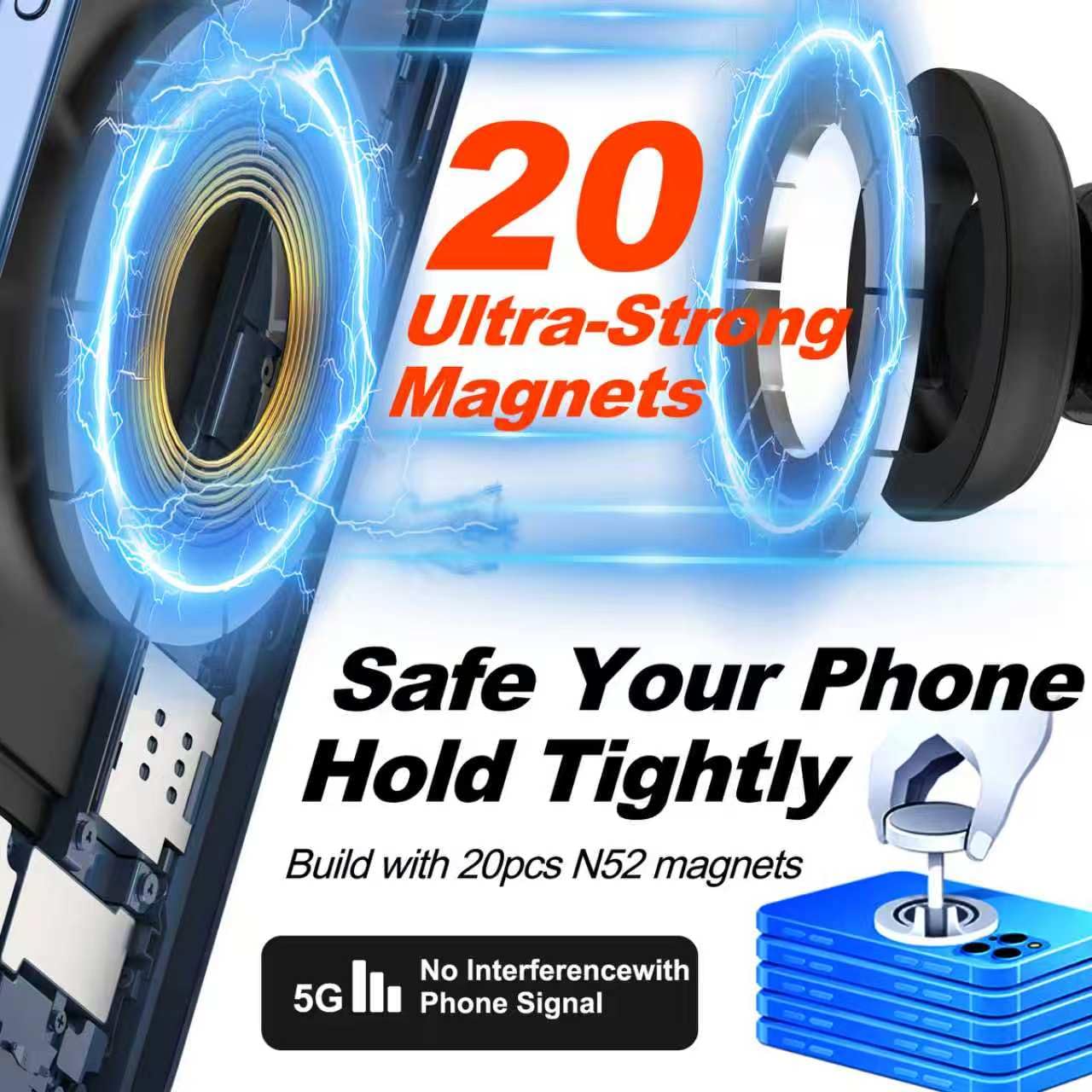 Ford Bronco Magnetic Phone Mount, Long-Adjustable, Tool-Free