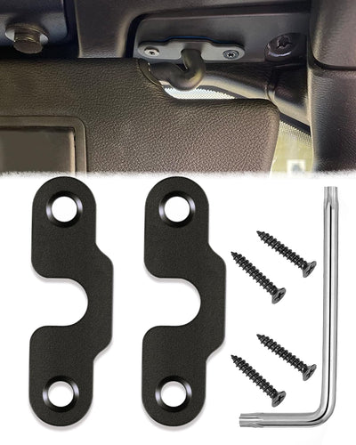 for Jeep Sun Visor Repair Kit, Aluminum Alloy Sun Visor Clips Compatible with Jeep Wrangler JK 2018/ Wrangler JL 2018 2019 2021 2022 2023/ JT Gladiator 2020 2021 2022 2023 - Upgrade Version-Black