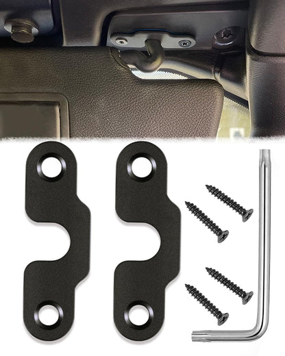for Jeep Sun Visor Repair Kit, Aluminum Alloy Sun Visor Clips Compatible with Jeep Wrangler JK 2018/ Wrangler JL 2018 2019 2021 2022 2023/ JT Gladiator 2020 2021 2022 2023 - Upgrade Version-Black