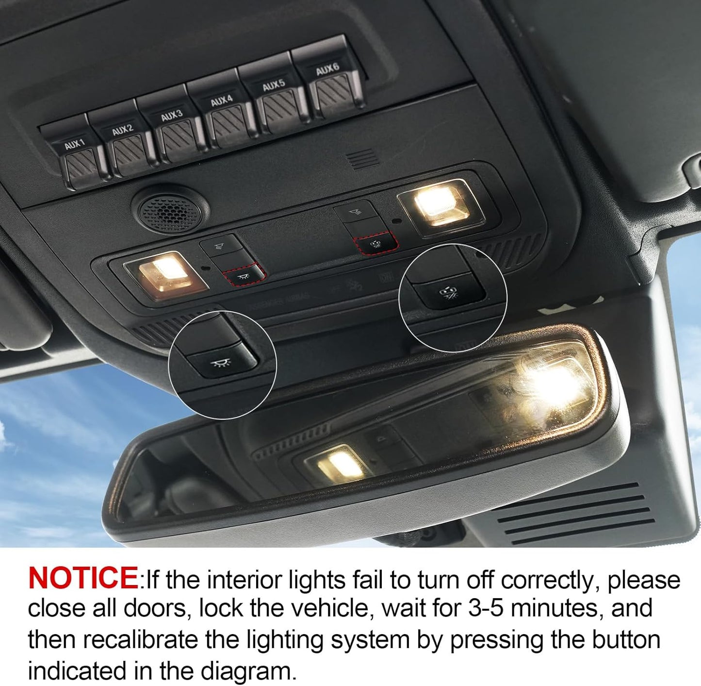 4-PCS LED Interior Dome Light Kit for 2021-2024 Ford Bronco 2/4-Door (Excludes Sport)