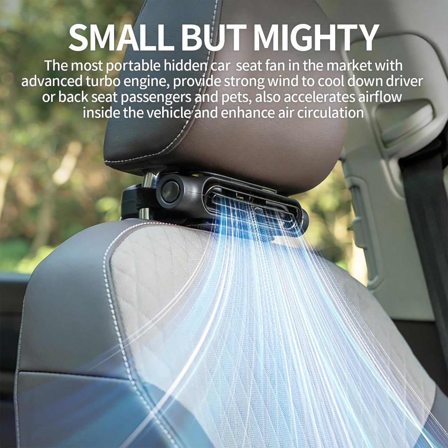 Mini USB Car Seat Fan for Headrest Cooling