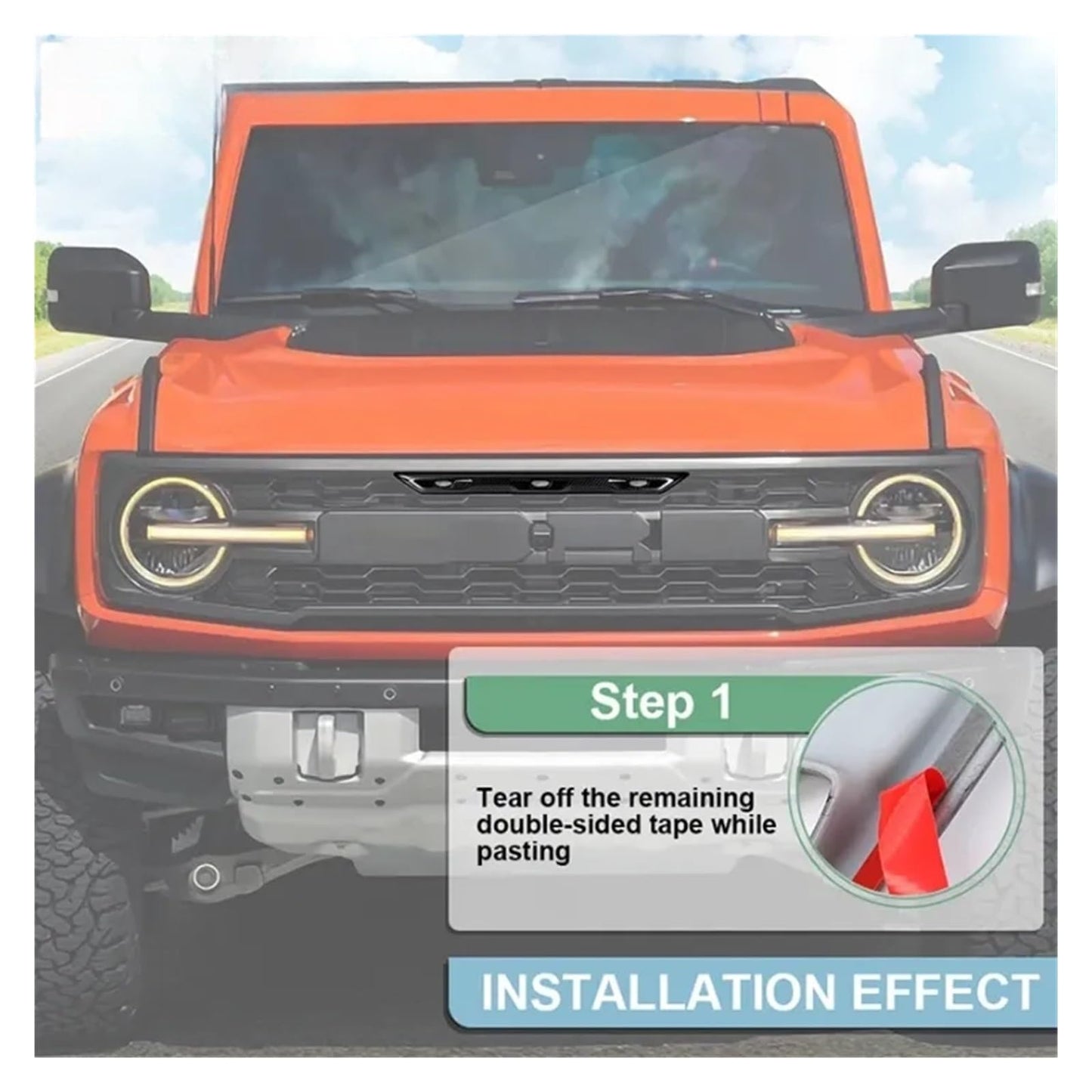 Carbon Look Grille Light Trim for Bronco Raptor