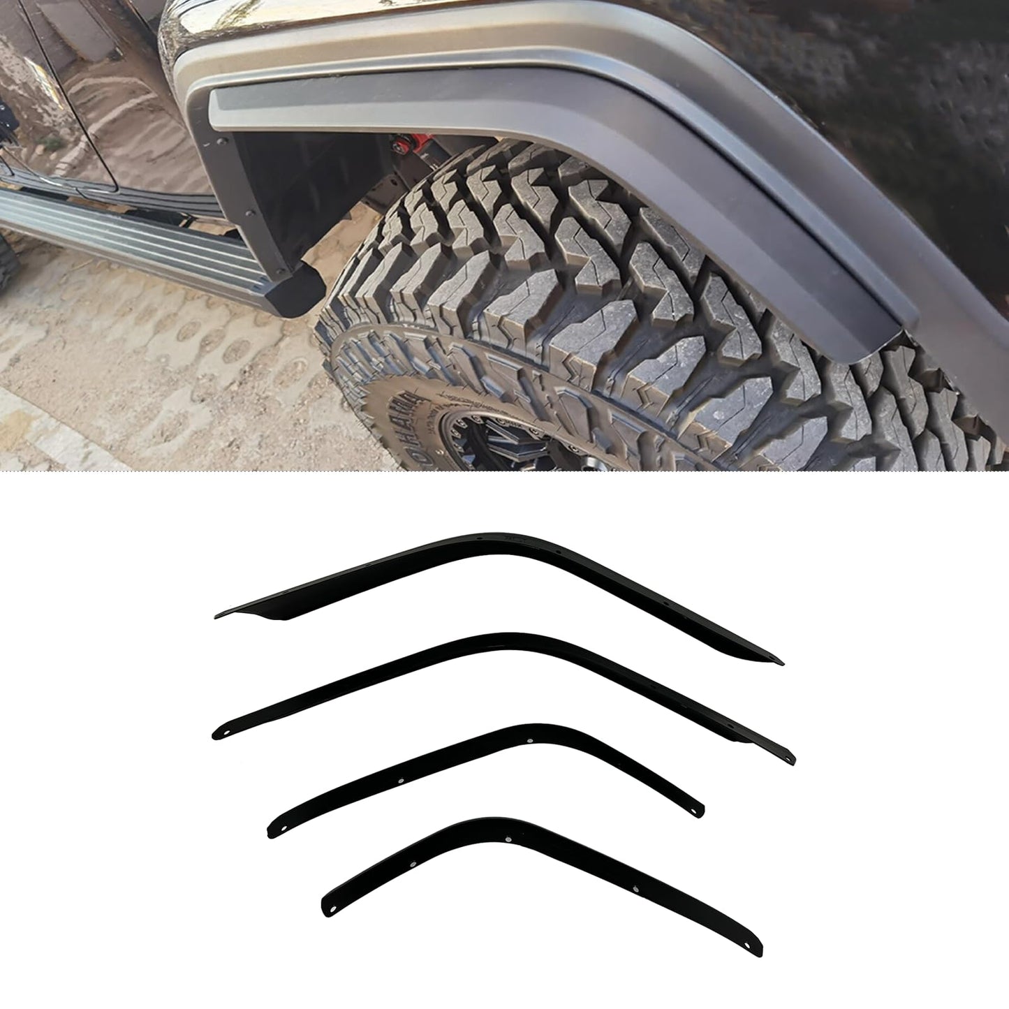 Fender Flares for Jeep Wrangler JL/JLU, 4-Pack ABS