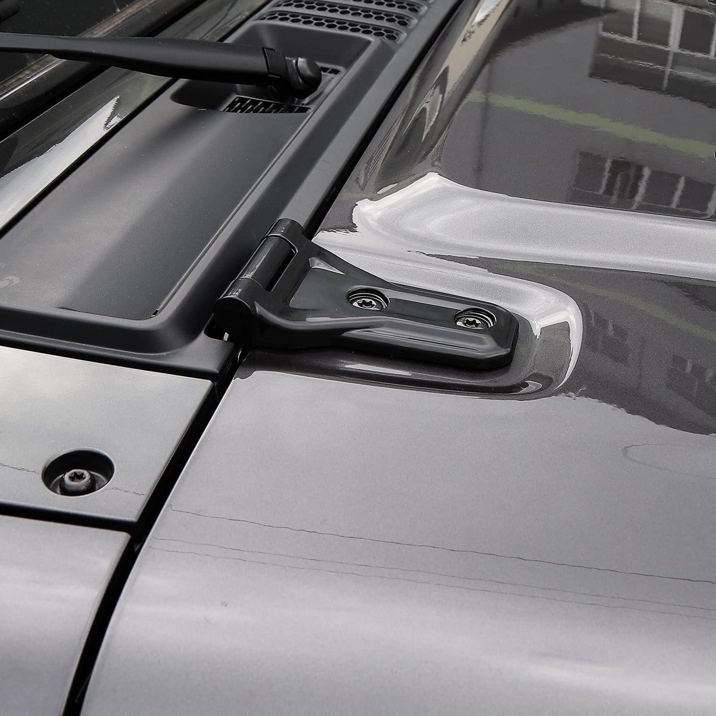 Jeep Wrangler JL JT Hood Hinge Cover, Black Exterior Decor