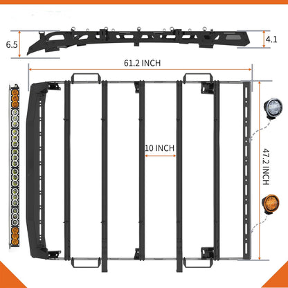 Heavy Duty Top Roof Rack Compatible with 2005-2023 Tacoma Double Cab - OHMU