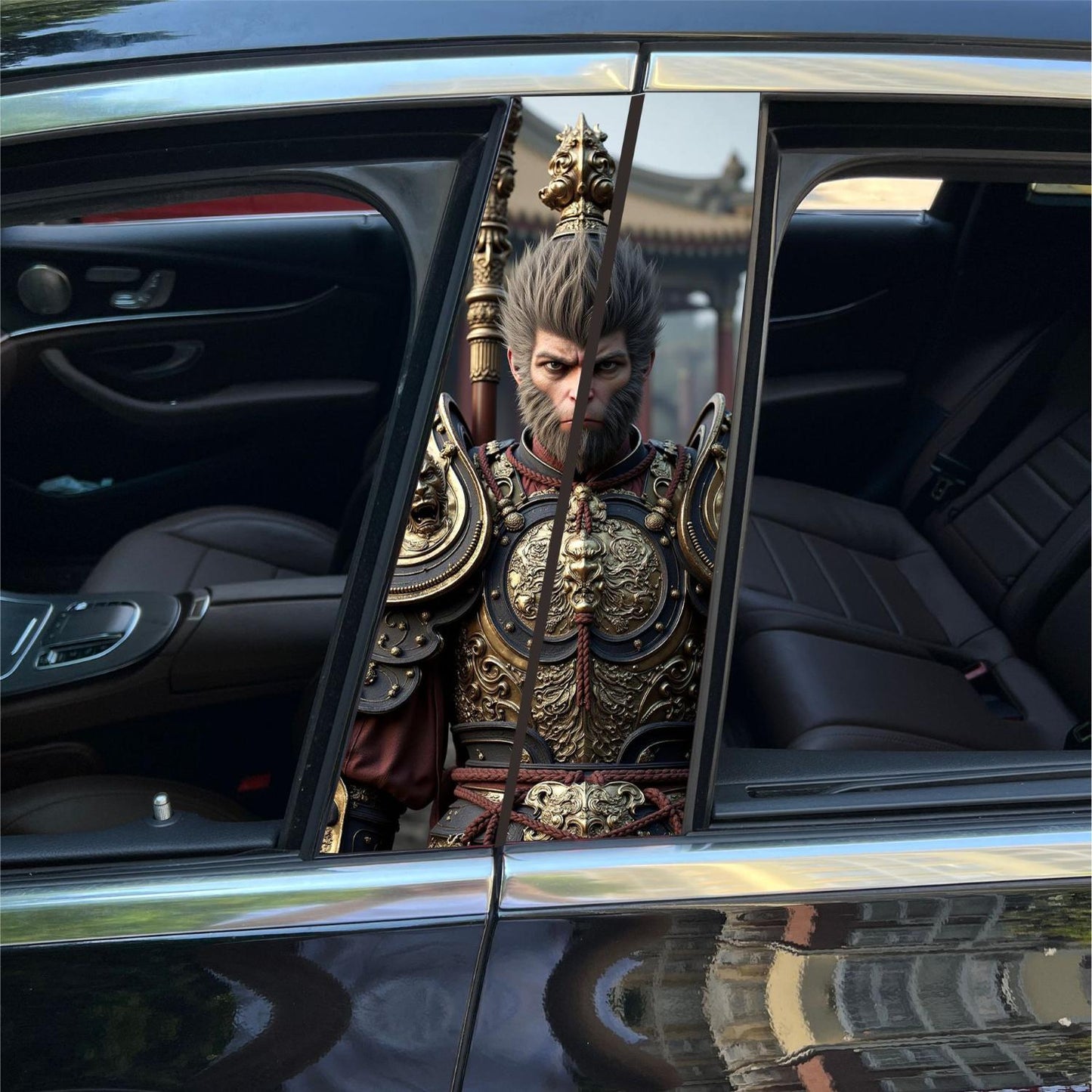 ﻿Universal Car Center B Pillar Sticker - Black Myth Wukong