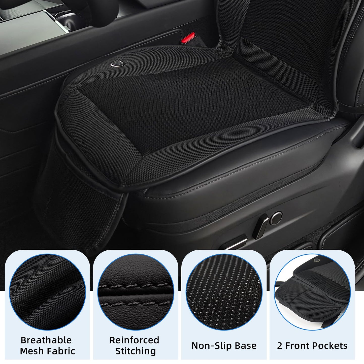 Ventilated Car Seat Cooler with Turbo Fan, 3-Speed Adjustable Airflow