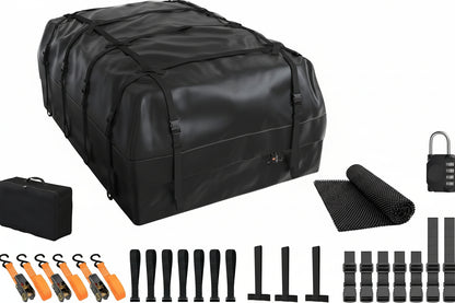35ft³ Black Rooftop Cargo Bag (60"x42"x24") - Soft-Shell for w/wo Roof Rack