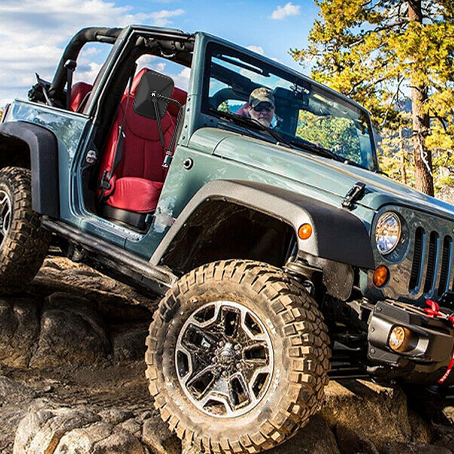 Door Off Mirror Compatible with Jeep Wrangler JK JL & Unlimited - OHMU