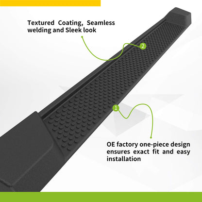 6" OE Style Running Boards for 2018-2026 Jeep Wrangler JL 4-Door - Black