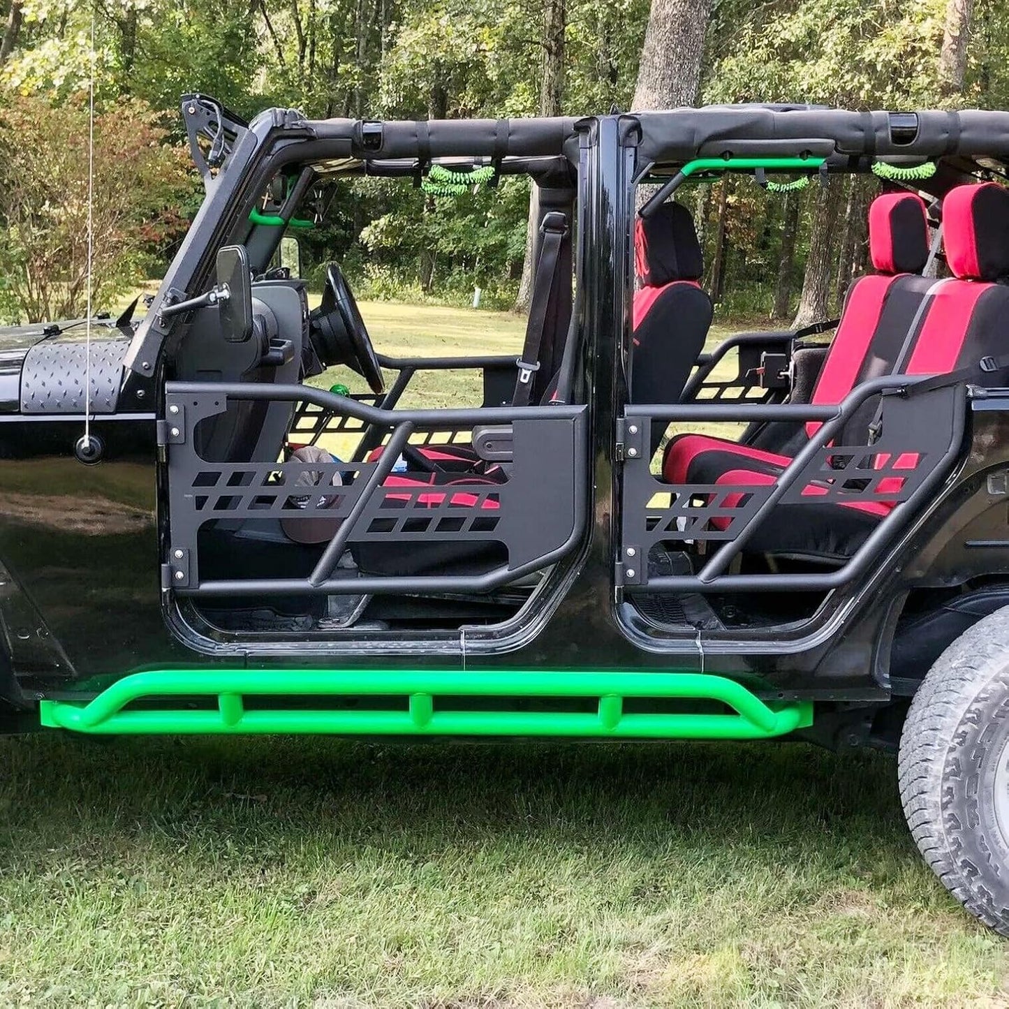 Front & Rear Tubular Half Doors for 2007-2018 Jeep Wrangler JK 4-Door