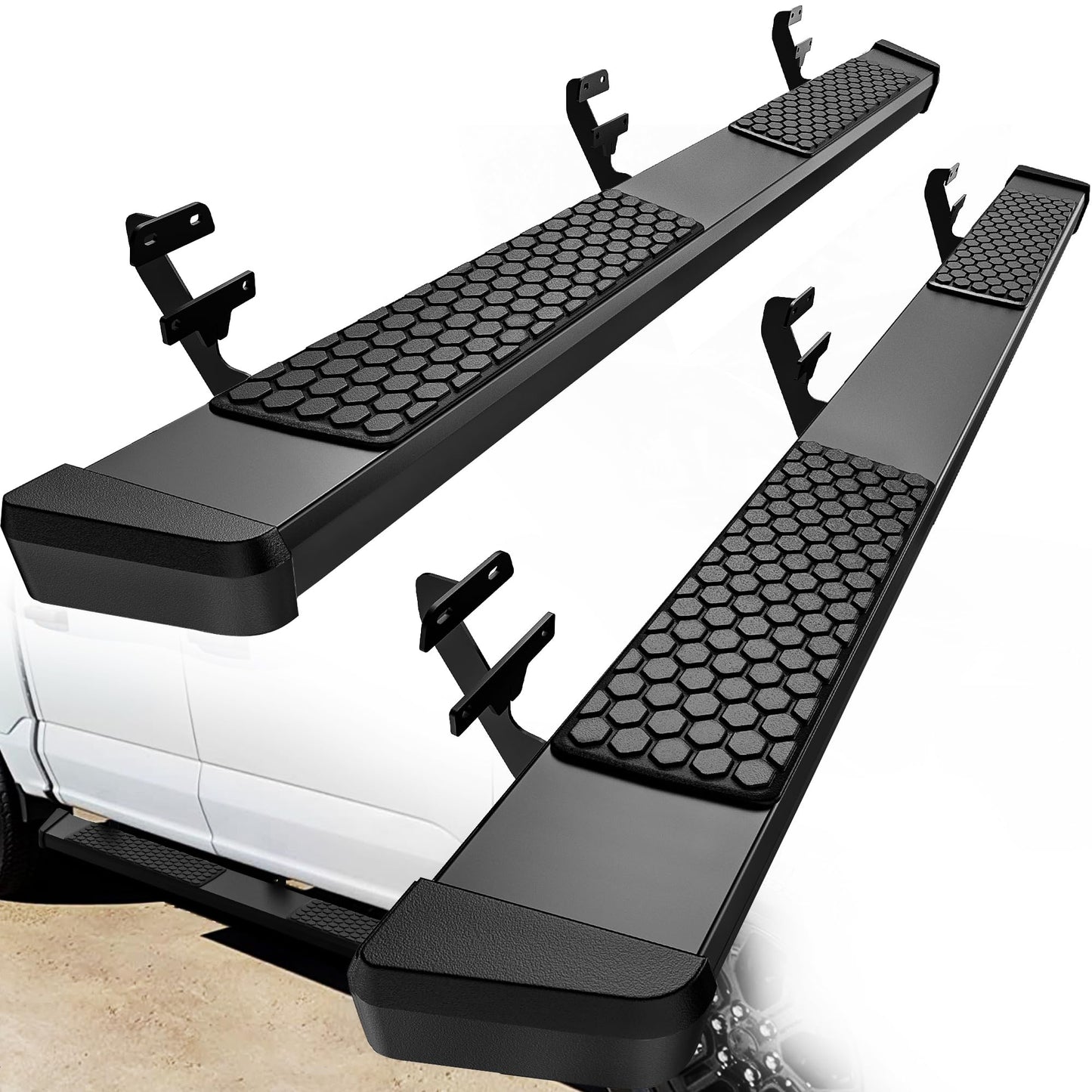 6" Black Running Boards for 2015-2026 Ford F-150 SuperCrew & 2017-2026 F-250/F-350 Crew Cab