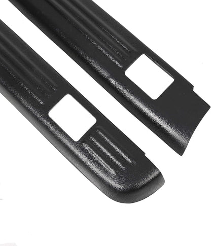 Black Ribbed Bed Rail Caps (2-PCS) for 1999-2006 Chevy/GMC 1500/2500/3500 Classic w/Stake Holes - 6.5' Bed