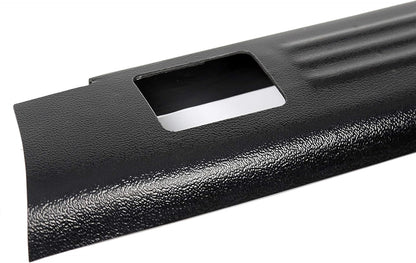 Black Ribbed Bed Rail Caps (2-PCS) for 1999-2006 Chevy/GMC 1500/2500/3500 Classic w/Stake Holes - 6.5' Bed