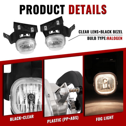 Pair Fog Lights w/Bulb for 2006-2007 Ford Ranger Left & Right