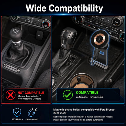 Magnetic Wireless Car Charger Mount for Ford Bronco