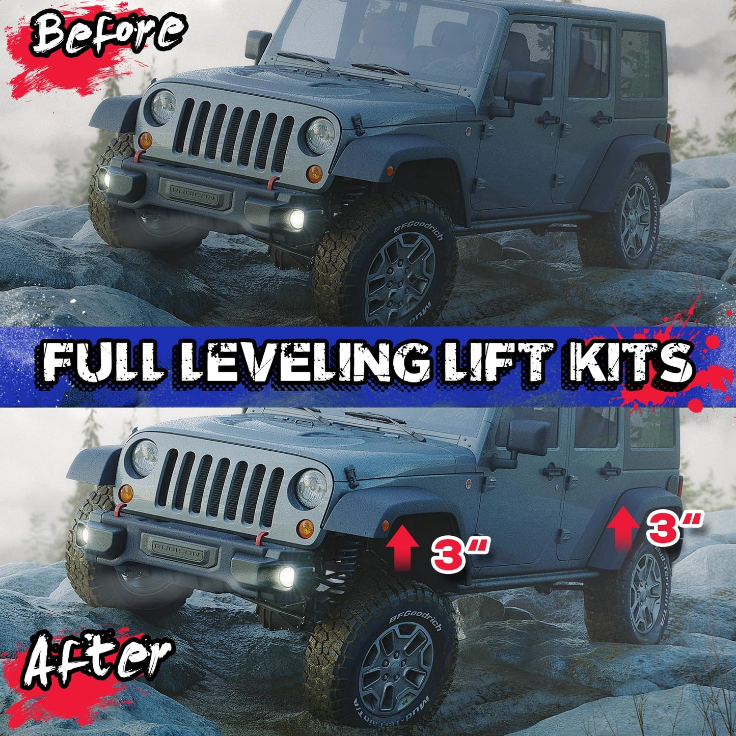 2.5" Lift & Leveling Kit for Jeep Wrangler JL (2018-2023) - Complete Suspension System