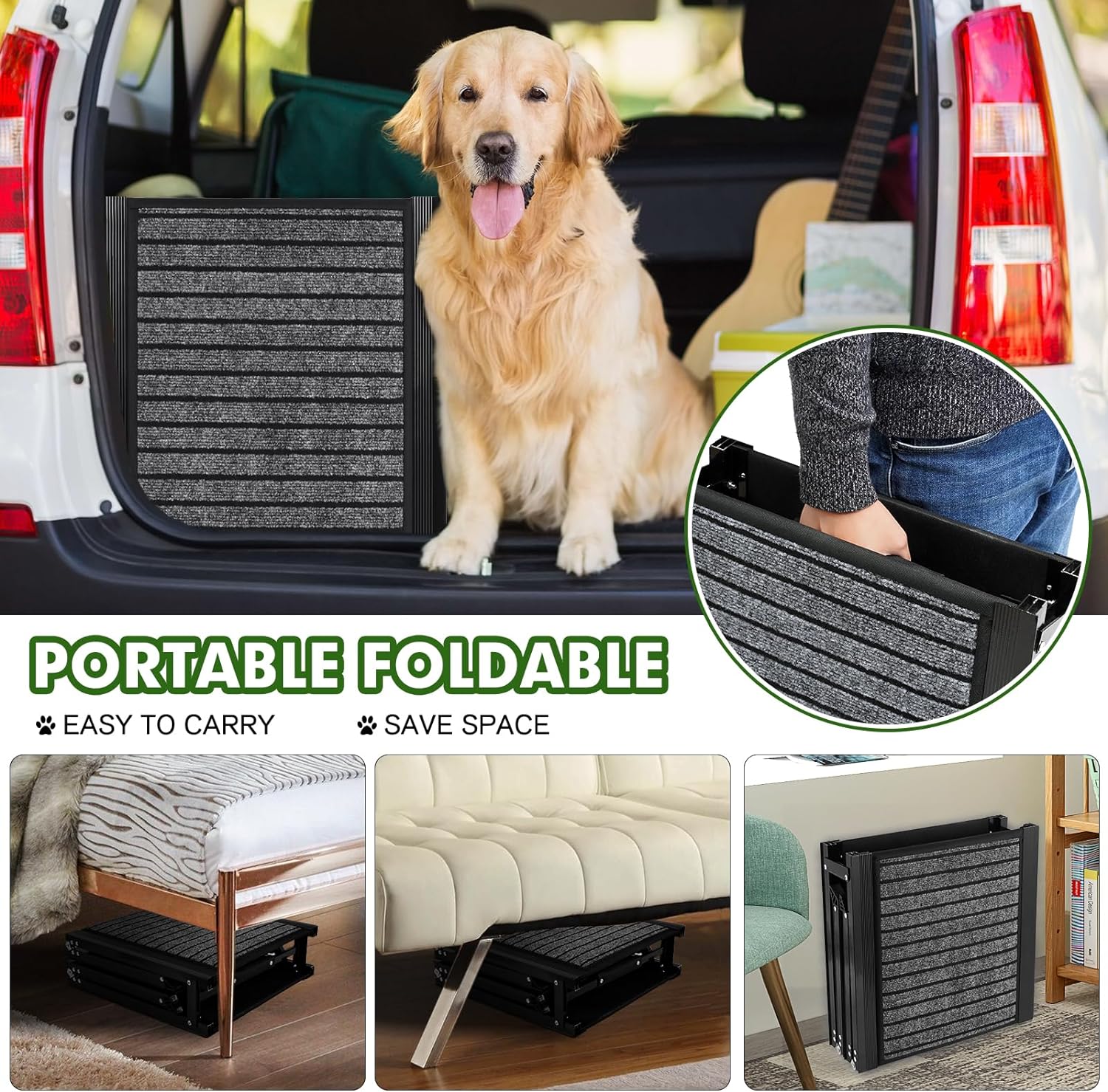 Longest 71" Large Dog Car Ramp for Dogs to Get Into a Car,SUV & Trucks - OHMU