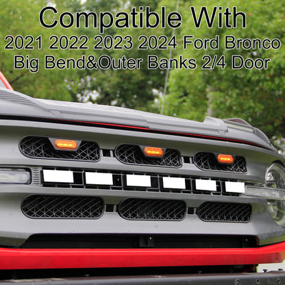 Bronco Amber Light Grill Inserts, Waterproof
