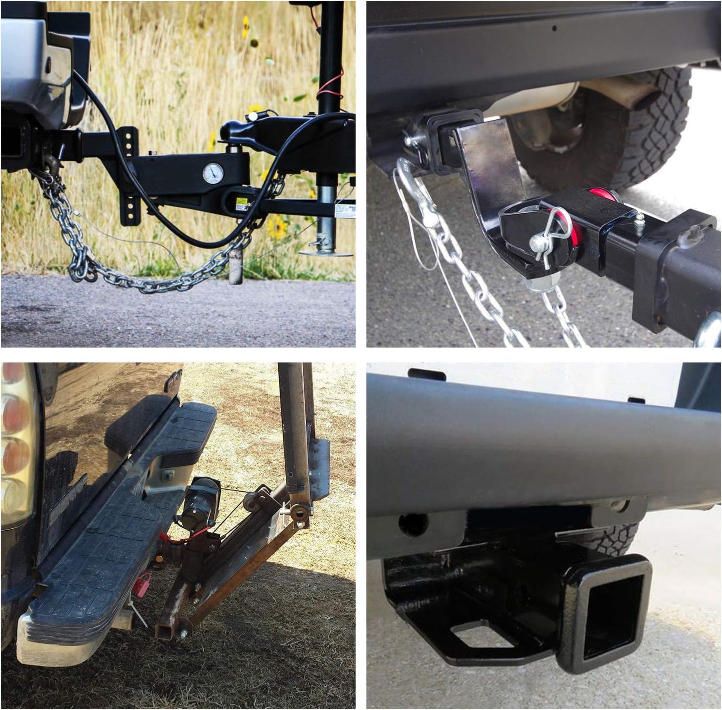 Nilight - JK-61A 2" inch Rear Bumper Tow Trailer Hitch Receiver Kit, Compatible for 2007-2018 Jeep Wrangler JK 4 Door & 2 Unlimited, w/4-Pin Wiring Harness (Exclude JL Models)