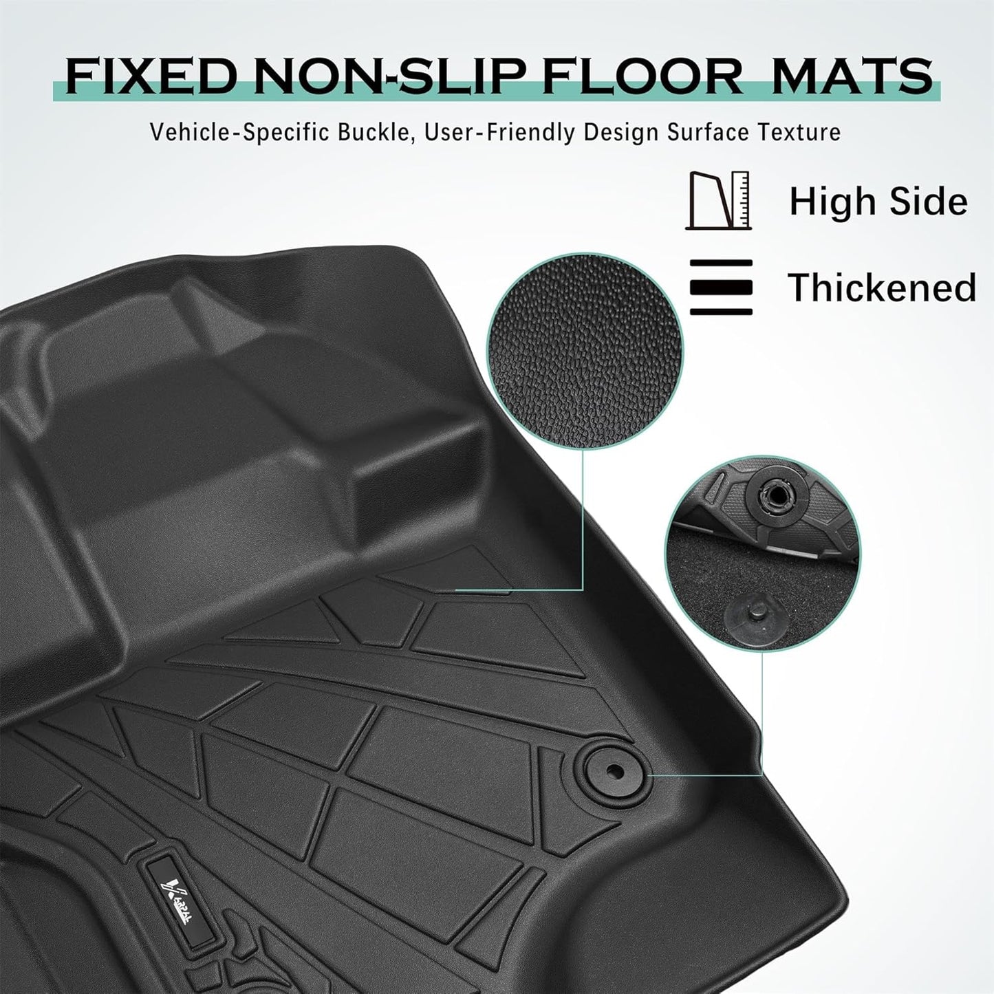 KARPAL Floor Mats Fit 2015-2024 2025 Ford F-150 SuperCrew (Includes 22-25 Lightning) Custom Fit TPE All Weather F150 Accessories 1st Floor Mats & 2-in-1 Rear Floor Mat