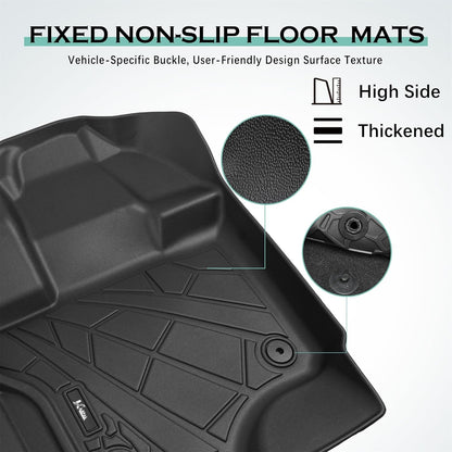 KARPAL Floor Mats Fit 2015-2024 2025 Ford F-150 SuperCrew (Includes 22-25 Lightning) Custom Fit TPE All Weather F150 Accessories 1st Floor Mats & 2-in-1 Rear Floor Mat