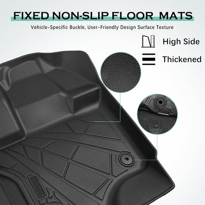 TPE Floor Mats for 2015-2026 Ford F-150 SuperCrew & 2022-2026 Lightning (1st & 2nd Row)