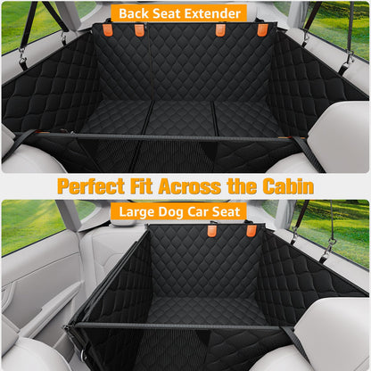 Convertible Dog Car Seat Extender, Waterproof Hammock with Mesh Window