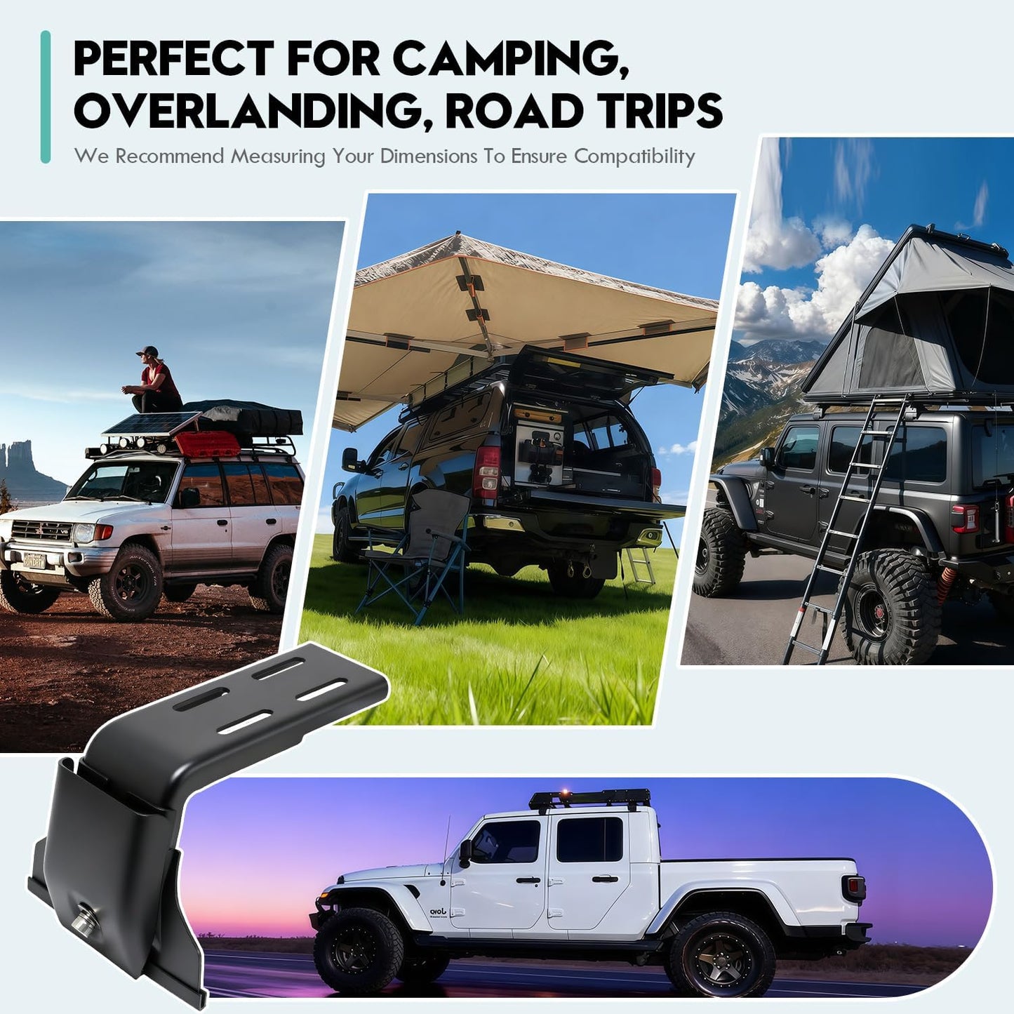 Gutter Mount Roof Rack Brackets for Jeep Wrangler, Gladiator & Cherokee XJ (2007-2024/1984-2001)