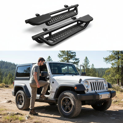 6" Two-Step Running Boards for 2007-2018 Jeep Wrangler JK 2-Door