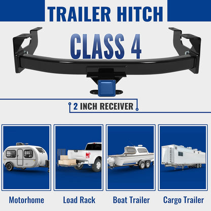 KUAFU Class 4 Trailer Hitch Compatible with 1997-2016 Ford F-150 250 350 450 Black Towing Hitch 2-Inch Receiver