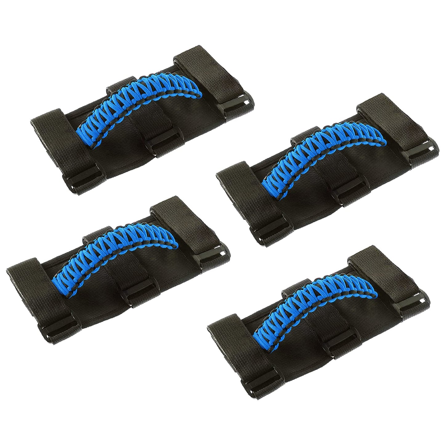 4-Pack Blue Roll Bar Grab Handles for Jeep Wrangler & Gladiator (Universal Fit)