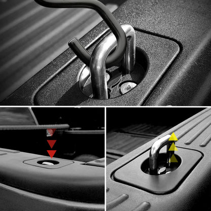 Retractable Truck Bed D-Ring Anchors, 3000LBS, 4PCS