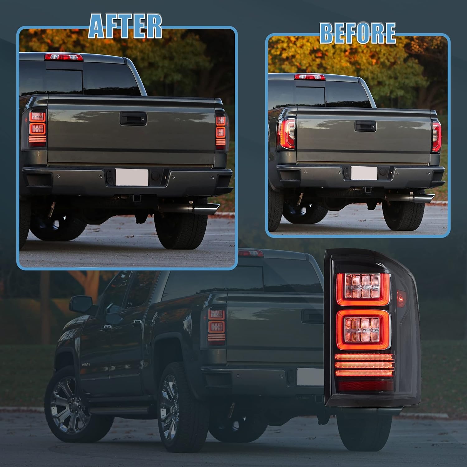 LED Tail lights Fit for GMC Sierra 1500/2500HD/3500HD 2014-2018 - OHMU