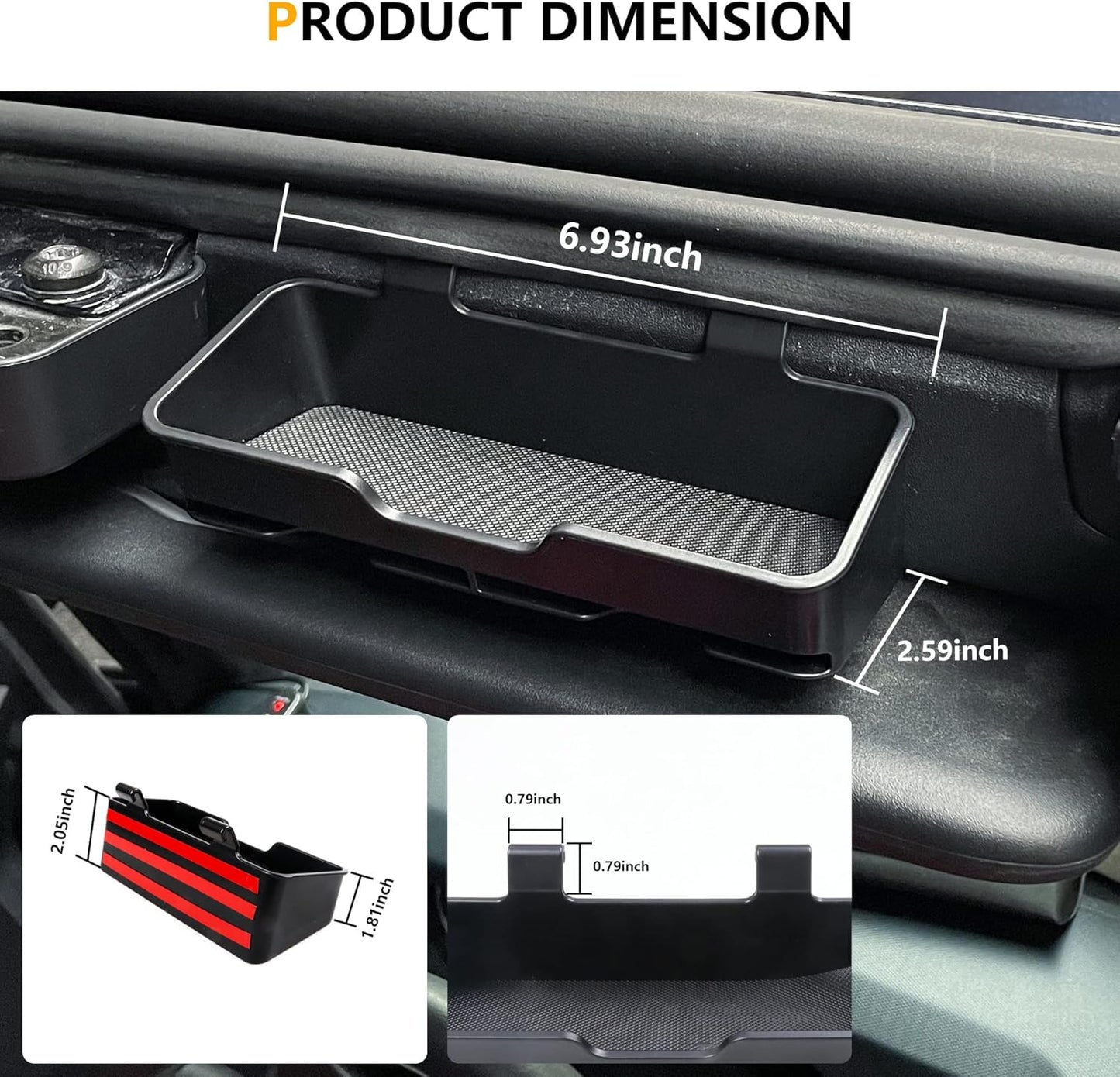 Sunglass Holder for 2021-2026 Ford Bronco 2/4-Door - Sun Visor Organizer (Black)