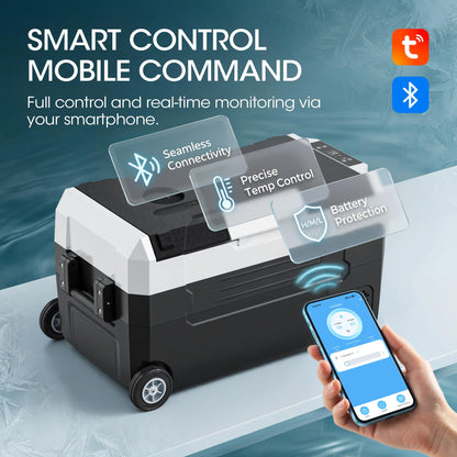 12V Refrigerator (37QT) - APP Control, -4℉~68℉, Portable for Car/Camping/Boat