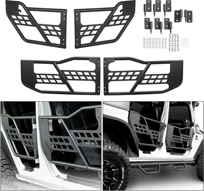 Front & Rear Tubular Half Doors for 2007-2018 Jeep Wrangler JK 4-Door
