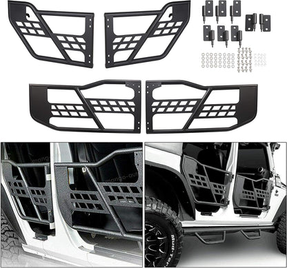 Front & Rear Tubular Half Doors for 2007-2018 Jeep Wrangler JK 4-Door
