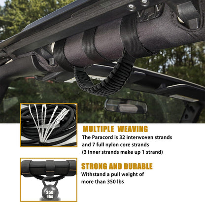 4-Pack Roll Bar Grab Handles for Jeep Wrangler & Gladiator (Excludes Sky One-Touch Roof)