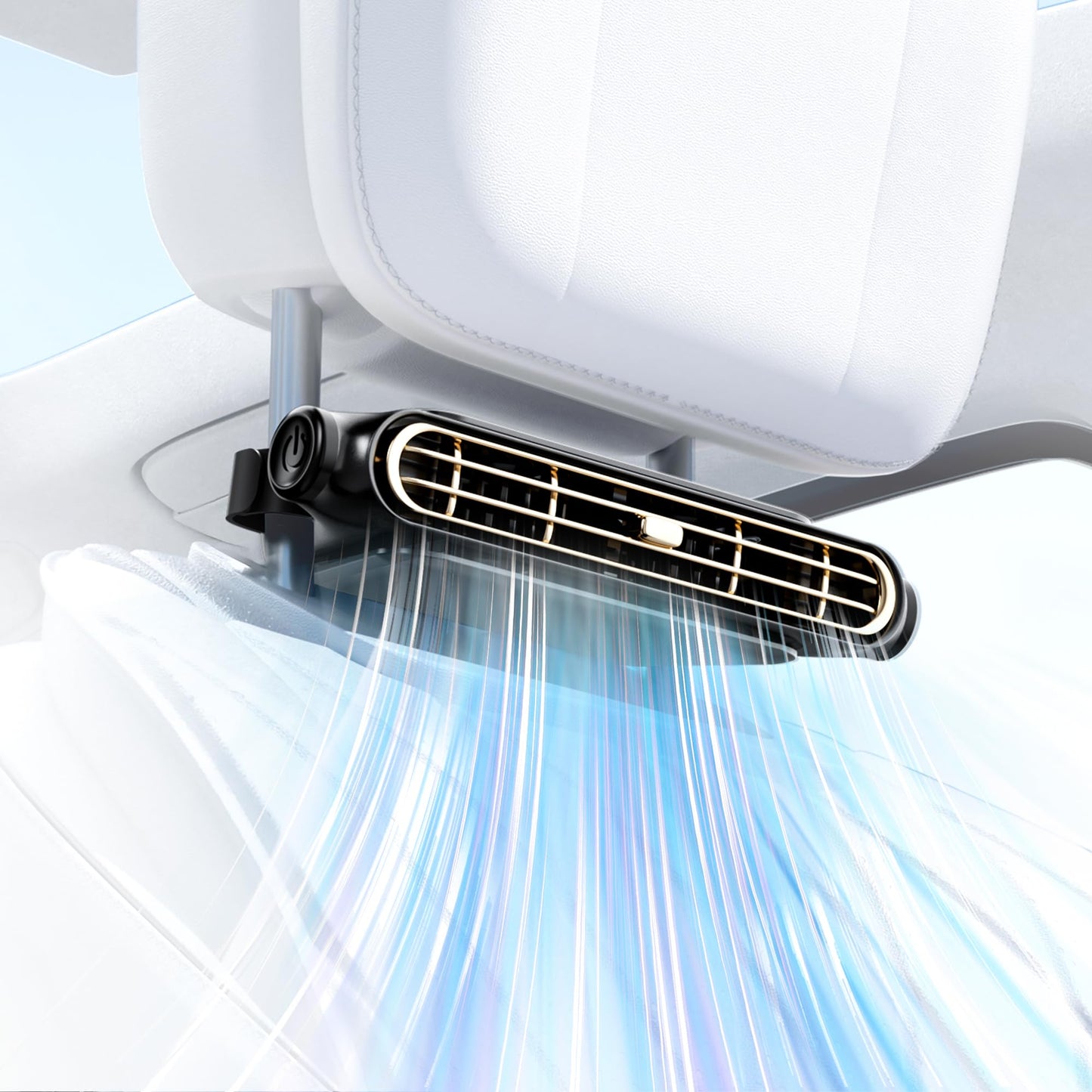 Invisible Car Headrest Cooling Fan with 3 Speeds for Car Backseat