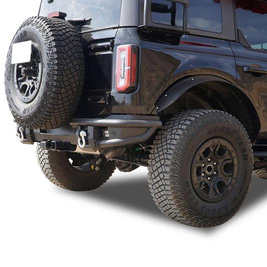 Heavy Duty Matte Black Rear Bumper Kit for Ford Bronco