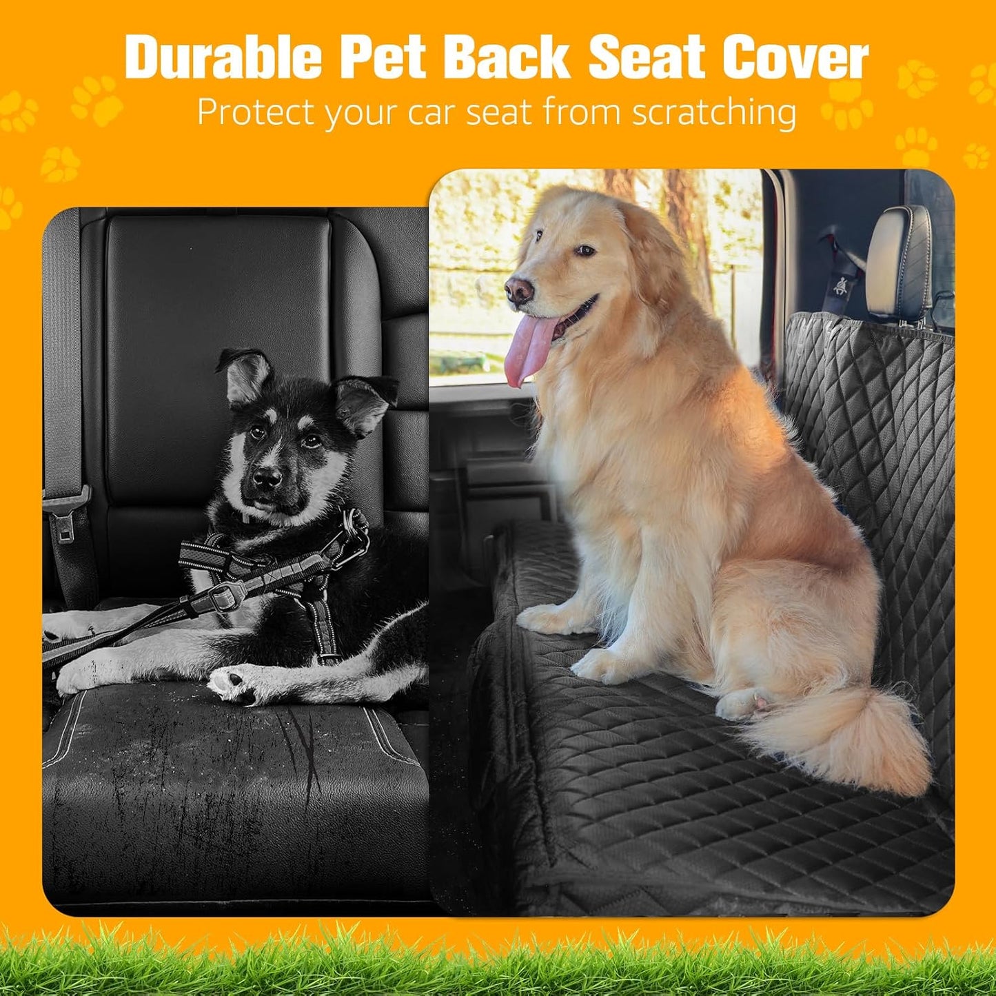 Waterproof Dog Back Seat Cover for Ford F-150, Ram 1500, GMC & Silverado Trucks